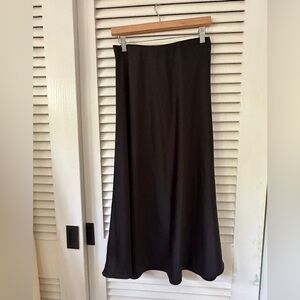 Satin Black Maxi Skirt